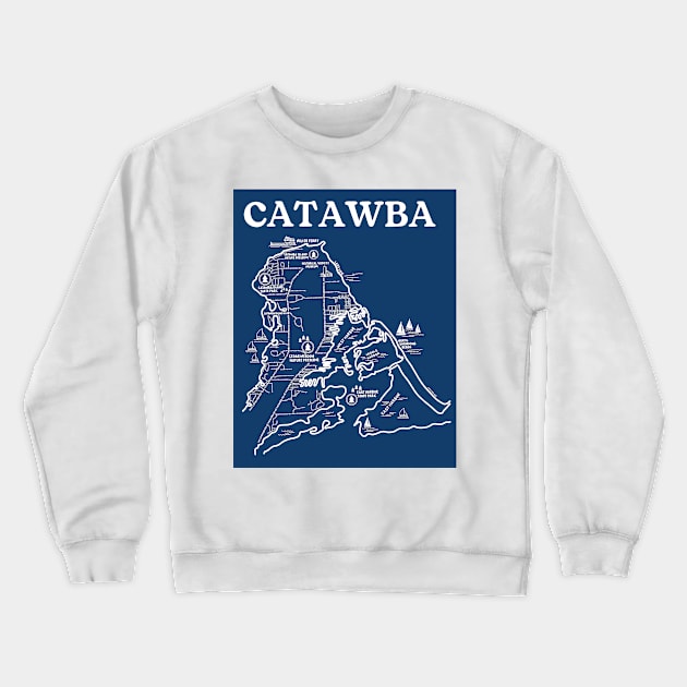 Catawba Map Crewneck Sweatshirt by fiberandgloss